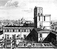 Florence, Old Observatory of the I. Royal Museum of Physics and Natural History (18th c. engraving)