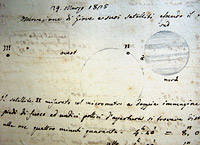 Observations of Jupiter and its satellites on 29 March 1825. Original drawing by Amici