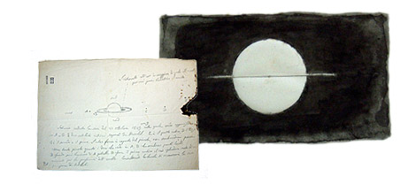 Observations of Saturn. Original drawing by Amici