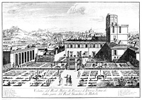 View of the Florence I. Royal Museum of Physics and Natural History with Observatory. 18th c. engraving